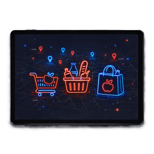 Visualization of Aldi supermarket store locations dataset with map pins for supermarket location data and mapping analysis