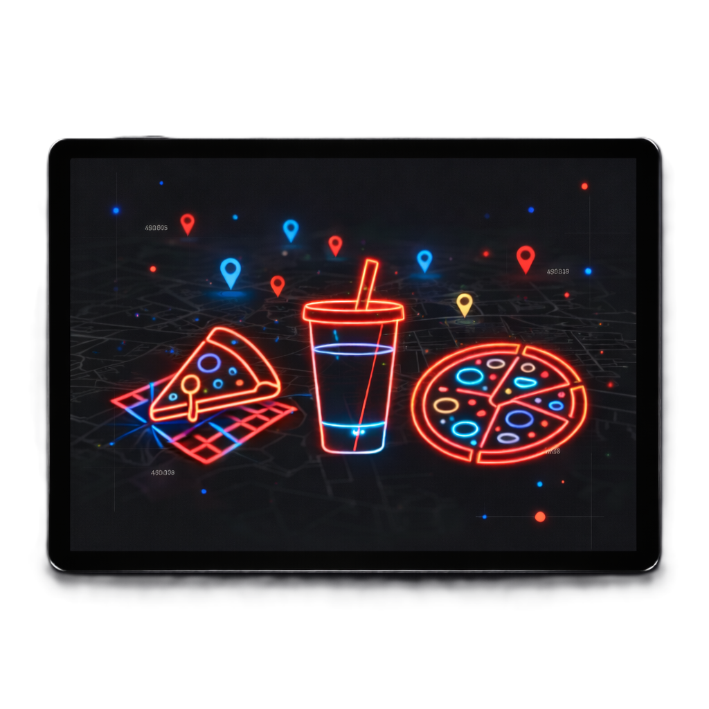 Visualization of Domino’s pizza store locations dataset with map pins for restaurant location data and mapping analysis