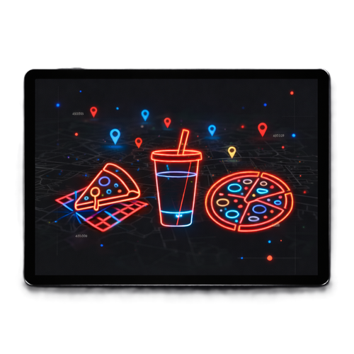 Visualization of Domino’s pizza store locations dataset with map pins for restaurant location data and mapping analysis